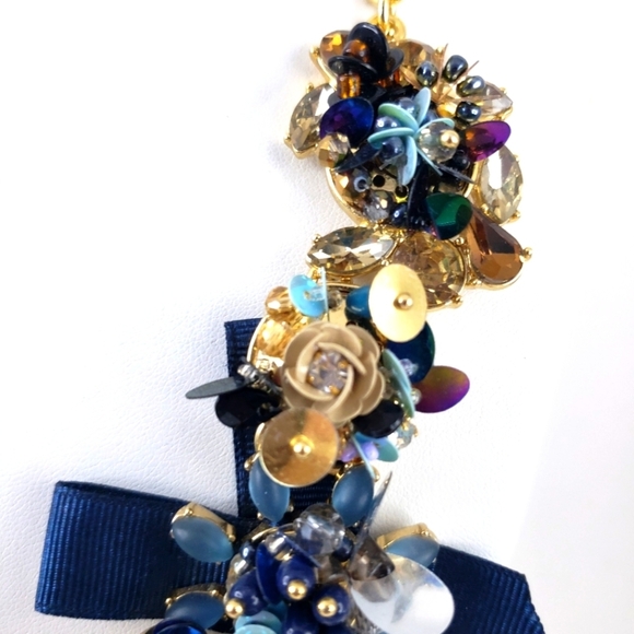 Talbots statement necklace blue teal gold purple pink stunning details - Picture 3 of 15